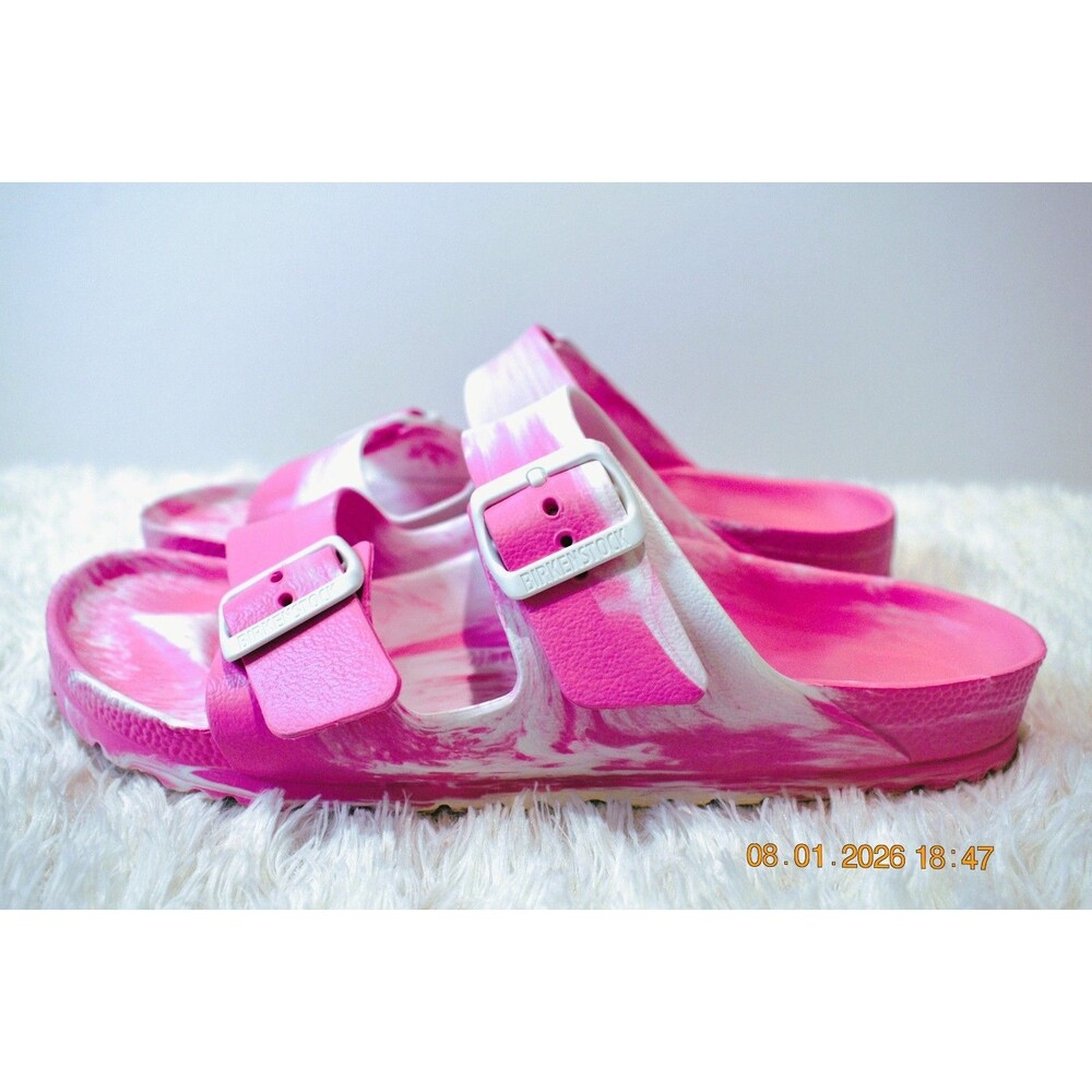 Birkenstock Arizona EVA Flip Flop Sandals Pink White Marble Size EUR 40 US 9